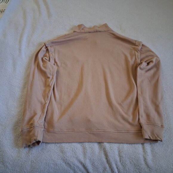 Laurie Felt Los Angeles Women's Size S Tan Quarter-Zip Pull Over Light Sweater - Picture 9 of 11